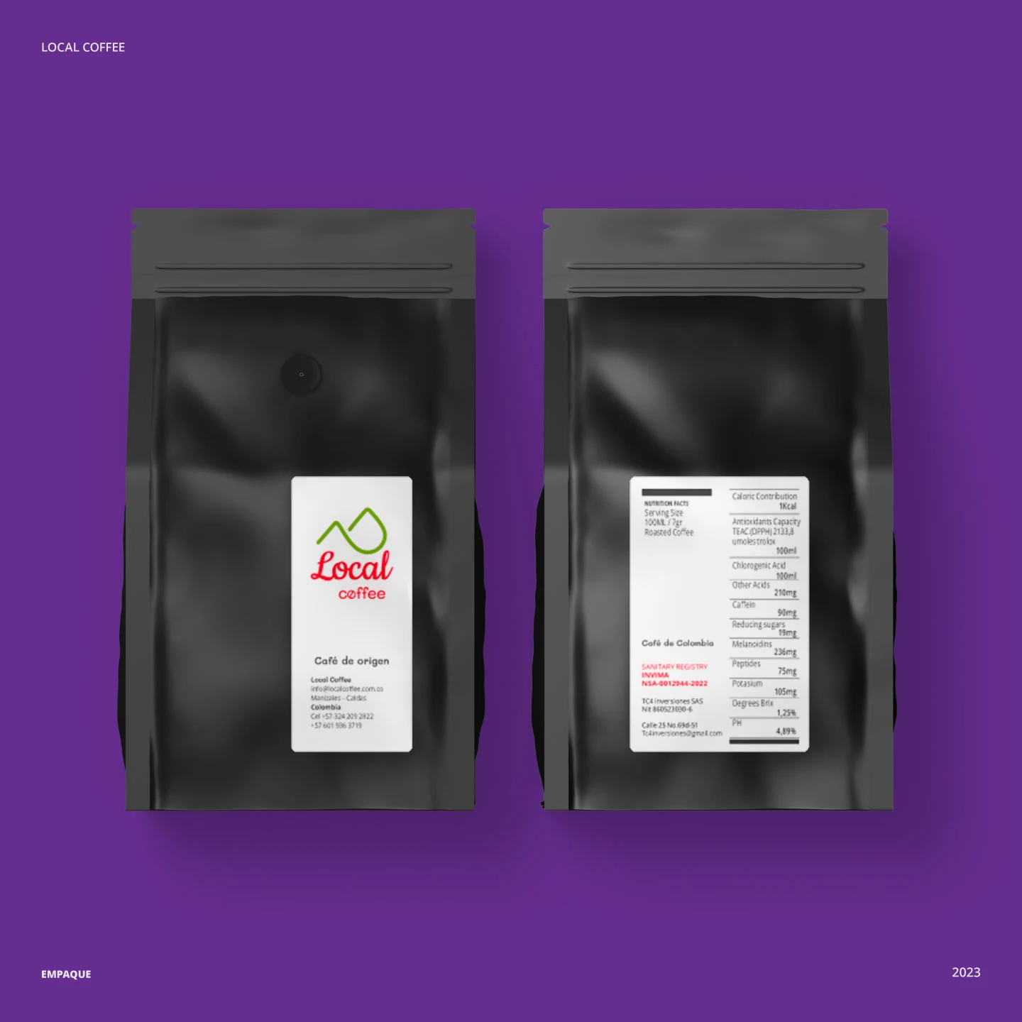 Agencia de comunicación digital - Local Coffee - Desarrollo del empaque para el café