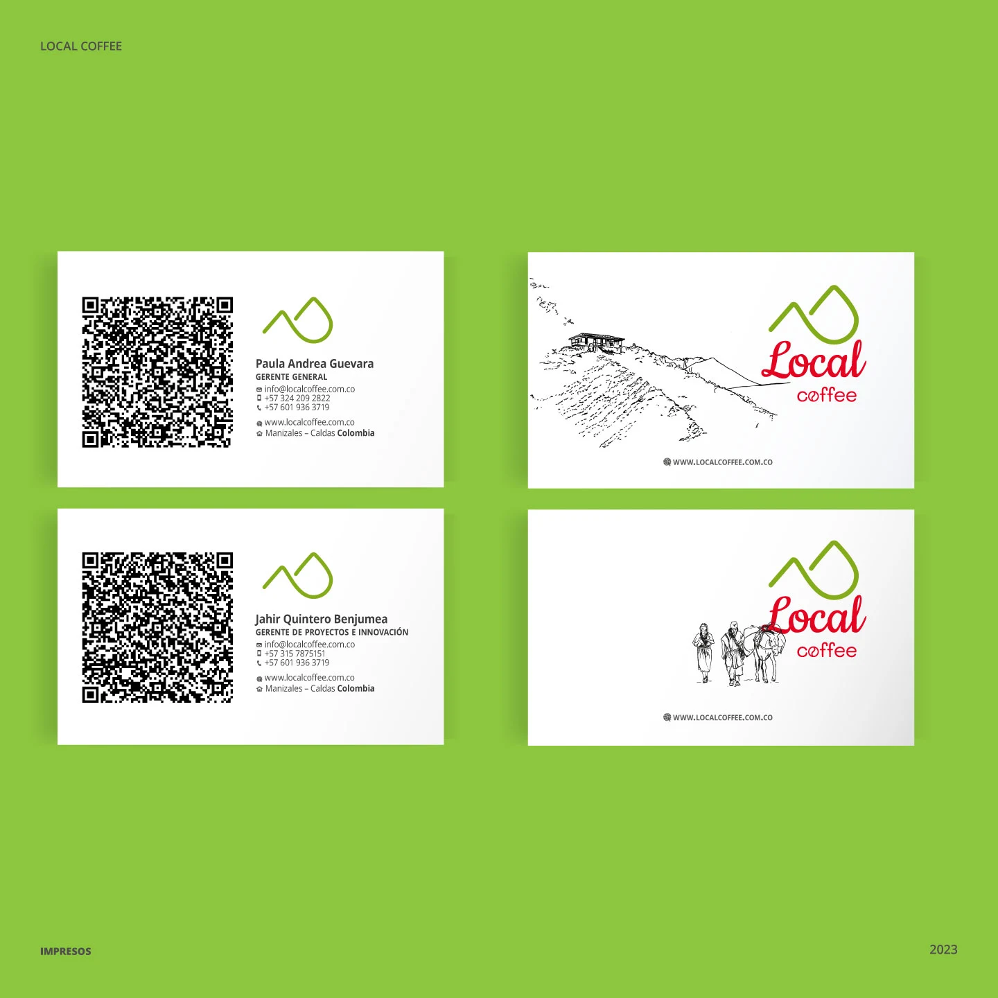 Agencia de comunicación digital - Local Coffee - Desarrollo de tarjetas de presentación