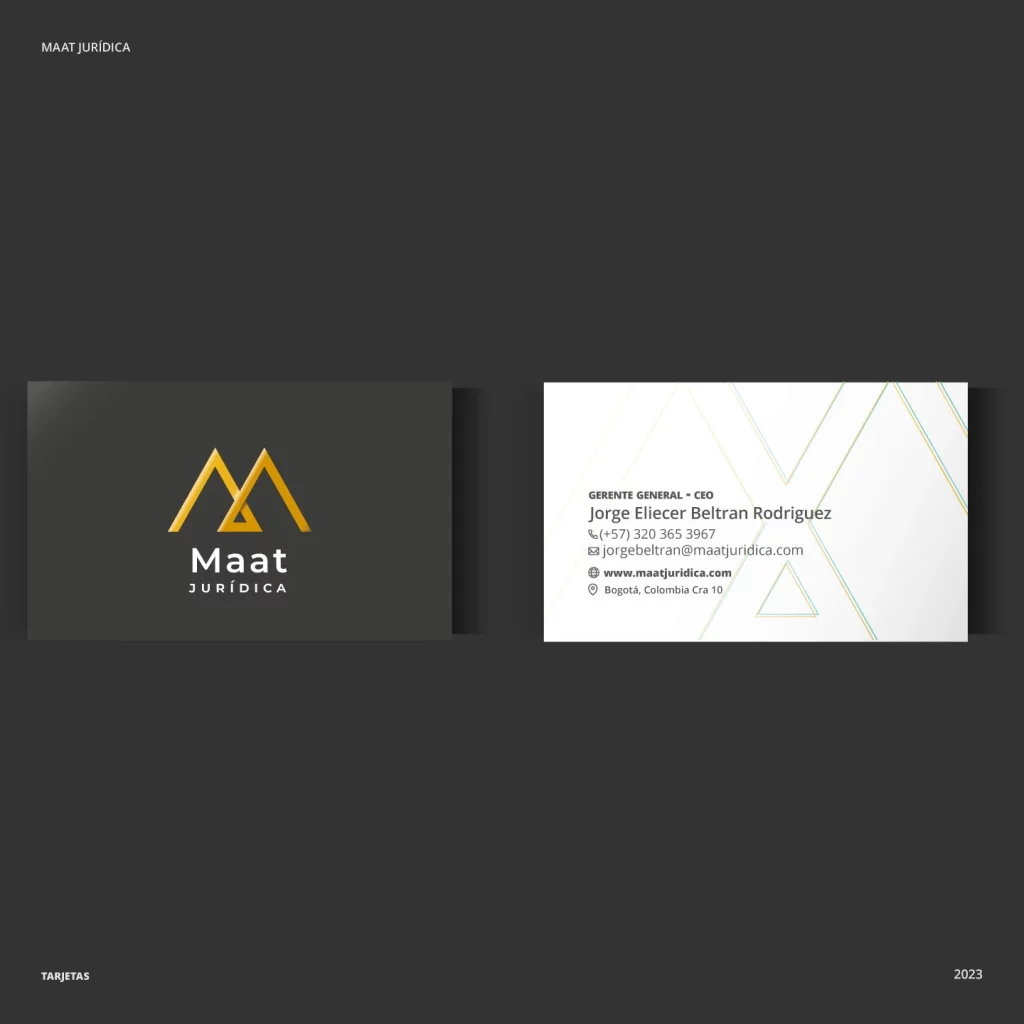 Agencia de comunicación digital - Maat Juridica - Tarjteas de presentación